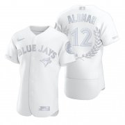 Wholesale Cheap Toronto Blue Jays #12 Roberto Alomar Men's Nike Platinum MLB MVP Limited Player Edition Jersey