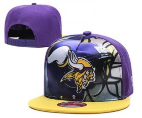 Wholesale Cheap Vikings Team Logo Purple Yellow Adjustable Leather Hat TX