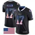 Wholesale Cheap Nike Bills #17 Josh Allen Black Men's Stitched NFL Limited Rush USA Flag Jersey