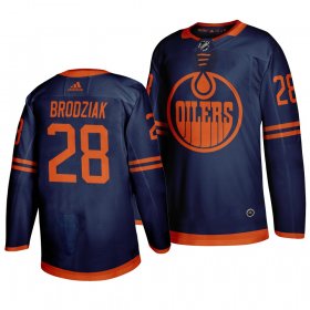 Wholesale Cheap Edmonton Oilers #28 Kyle Brodziak Blue 2019-20 Third Alternate Jersey