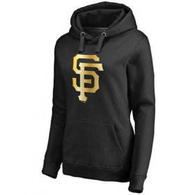 Wholesale Cheap Women\'s San Francisco Giants Gold Collection Pullover Hoodie Black