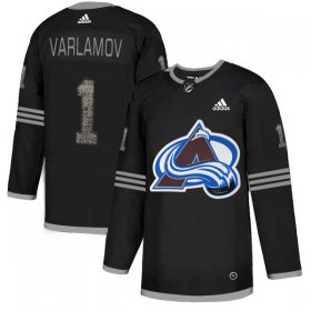 Wholesale Cheap Adidas Avalanche #1 Semyon Varlamov Black Authentic Classic Stitched NHL Jersey