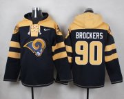 Wholesale Cheap Nike Rams #90 Michael Brockers Navy Blue Player Pullover NFL Hoodie