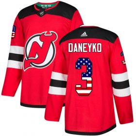Wholesale Cheap Adidas Devils #3 Ken Daneyko Red Home Authentic USA Flag Stitched NHL Jersey