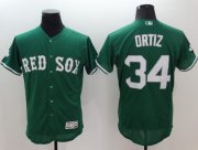 Wholesale Cheap Red Sox #34 David Ortiz Green Celtic Flexbase Authentic Collection Stitched MLB Jersey