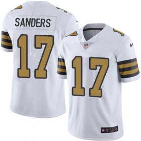 Wholesale Cheap Nike Saints #17 Emmanuel Sanders White Men\'s Stitched NFL Limited Rush Jersey