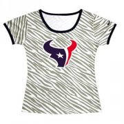 Wholesale Cheap Women's Houston Texans Sideline Legend Authentic Logo Zebra Stripes T-Shirt