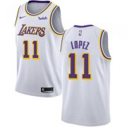 Wholesale Cheap Nike Los Angeles Lakers #11 Brook Lopez White NBA Swingman Association Edition Jersey
