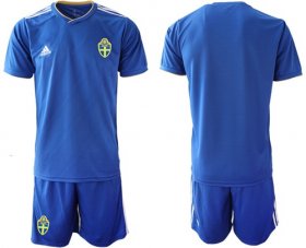 Wholesale Cheap Sweden Blank Away Soccer Country Jersey