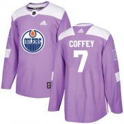 Wholesale Cheap Adidas Oilers #7 Paul Coffey Purple Authentic Fights Cancer Stitched NHL Jersey