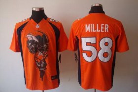 Wholesale Cheap Nike Broncos #58 Von Miller Orange Team Color Men\'s Stitched NFL Helmet Tri-Blend Limited Jersey