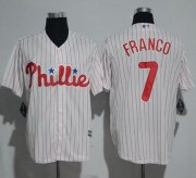 Wholesale Cheap Phillies #7 Maikel Franco White(Red Strip) New Cool Base Stitched MLB Jersey