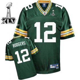 Wholesale Cheap Packers #12 Aaron Rodgers Green Super Bowl XLV Stitched NFL Jersey