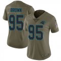 Wholesale Cheap Nike Panthers #95 Derrick Brown Olive Women's Stitched NFL Limited 2017 Salute To Service Jersey