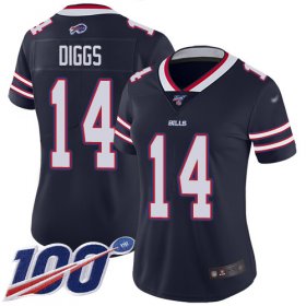 Wholesale Cheap Nike Bills #14 Stefon Diggs Navy Women\'s Stitched NFL Limited Inverted Legend 100th Season Jersey