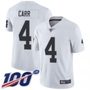 Wholesale Cheap Nike Raiders #4 Derek Carr White Men's Stitched NFL 100th Season Vapor Limited Jersey