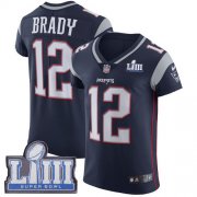 Wholesale Cheap Nike Patriots #12 Tom Brady Navy Blue Team Color Super Bowl LIII Bound Men's Stitched NFL Vapor Untouchable Elite Jersey
