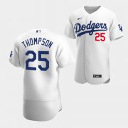 Cheap Men's Los Angeles Dodgers #25 Trayce Thompson White Flex Base Stitched Jersey