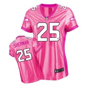 Wholesale Cheap Nike Seahawks #25 Richard Sherman Pink Women\'s Be Luv\'d Stitched NFL New Elite Jersey