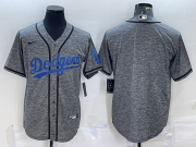 Wholesale Cheap Men's Los Angeles Dodgers Blank Grey Gridiron Cool Base Stitched Baseball Jersey