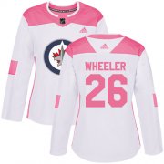 Wholesale Cheap Adidas Jets #26 Blake Wheeler White/Pink Authentic Fashion Women's Stitched NHL Jersey