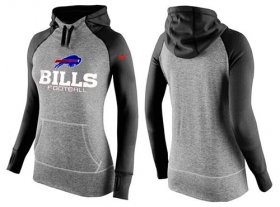 Wholesale Cheap Women\'s Nike Buffalo Bills Performance Hoodie Grey & Black