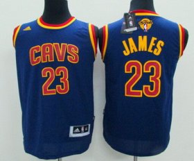 Cheap Youth Cleveland Cavaliers #23 LeBron James Navy Blue 2016 The NBA Finals Patch Jersey
