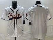 Wholesale Cheap Men's Detroit Tigers Blank White Cool Base Stitched Baseball Jersey
