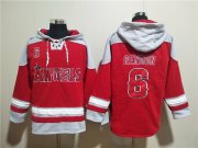 Wholesale Cheap Men's Los Angeles Angels #6 Anthony Rendon Red Ageless Must-Have Lace-Up Pullover Hoodie
