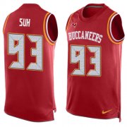 Wholesale Cheap Nike Buccaneers #93 Ndamukong Suh Red Team Color Men's Stitched NFL Limited Tank Top Jersey