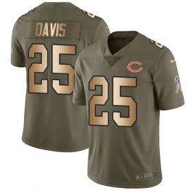 Wholesale Cheap Nike Bears #25 Mike Davis Olive/Gold Men\'s Stitched NFL Limited 2017 Salute To Service Jersey