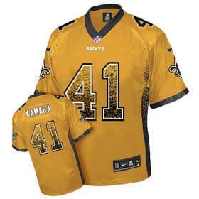 Wholesale Cheap Nike Saints #41 Alvin Kamara Gold Men\'s Stitched NFL Elite Drift Fashion Jersey