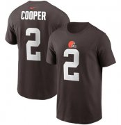 Wholesale Cheap Men's Cleveland Browns #2 Amari Cooper 2022 Brown Name & Number T-Shirt