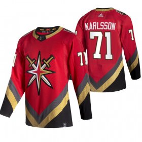 Wholesale Cheap Vegas Golden Knights #71 William Karlsson Red Men\'s Adidas 2020-21 Reverse Retro Alternate NHL Jersey