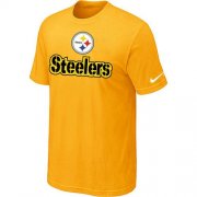 Wholesale Cheap Nike Pittsburgh Steelers Authentic Logo NFL T-Shirt Yellow
