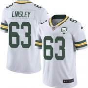 Wholesale Cheap Nike Packers #63 Corey Linsley White Men's 100th Season Stitched NFL Vapor Untouchable Limited Jersey