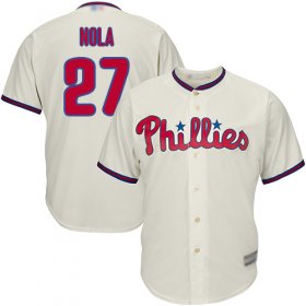 Wholesale Cheap Phillies #27 Aaron Nola Cream Cool Base Stitched Youth MLB Jersey