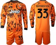 Wholesale Cheap Men 2020-2021 club Juventus away long sleeves 33 orange Soccer Jerseys