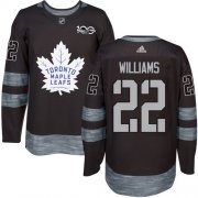 Wholesale Cheap Adidas Maple Leafs #22 Tiger Williams Black 1917-2017 100th Anniversary Stitched NHL Jersey
