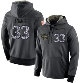 Wholesale Cheap NFL Men\'s Nike New York Jets #33 Jamal Adams Stitched Black Anthracite Salute to Service Player Performance Hoodie