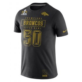 Wholesale Cheap Denver Broncos Nike Super Bowl 50 Champions Gold Pack T-Shirt Black