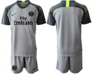 Wholesale Cheap Paris Saint-Germain Blank Grey Goalkeeper Soccer Club Jersey