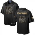Wholesale Cheap Nike Broncos #18 Peyton Manning Pro Line Black Gold Collection Men's Stitched NFL Game Jersey