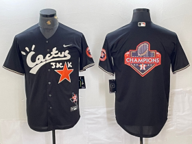 Cheap Men\'s Houston Astros Big Logo Black Cactus Jack Vapor Premier Stitched Baseball Jersey