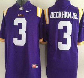 Wholesale Cheap LSU Tigers #3 Odell Beckham Jr. Purple 2015 College Football Nike Limited Jersey