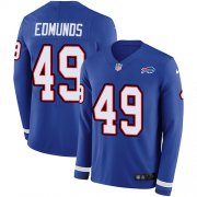 Wholesale Cheap Nike Bills #49 Tremaine Edmunds Royal Blue Team Color Men's Stitched NFL Limited Therma Long Sleeve Jersey