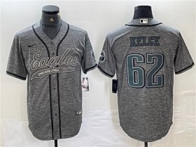 Cheap Men\'s Philadelphia Eagles #62 Jason Kelce Gray Cool Base Baseball Stitched Jersey