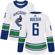 Wholesale Cheap Adidas Canucks #6 Brock Boeser White Road Authentic Women's Stitched NHL Jersey