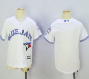 Wholesale Cheap Blue Jays Blank White Cool Base Stitched Youth MLB Jersey