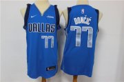Wholesale Cheap Men's Dallas Mavericks #77 Luka Doncic Light Blue 2020 NBA Swingman Stitched NBA Jersey With NEW Sponsor Logo